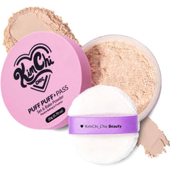 KimChiChic front packaging showing powder jar and puff for instant setting