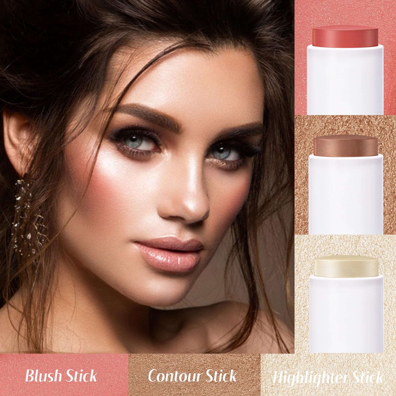 KIMUSE stick used on lips and lid to create cohesive multiuse look
