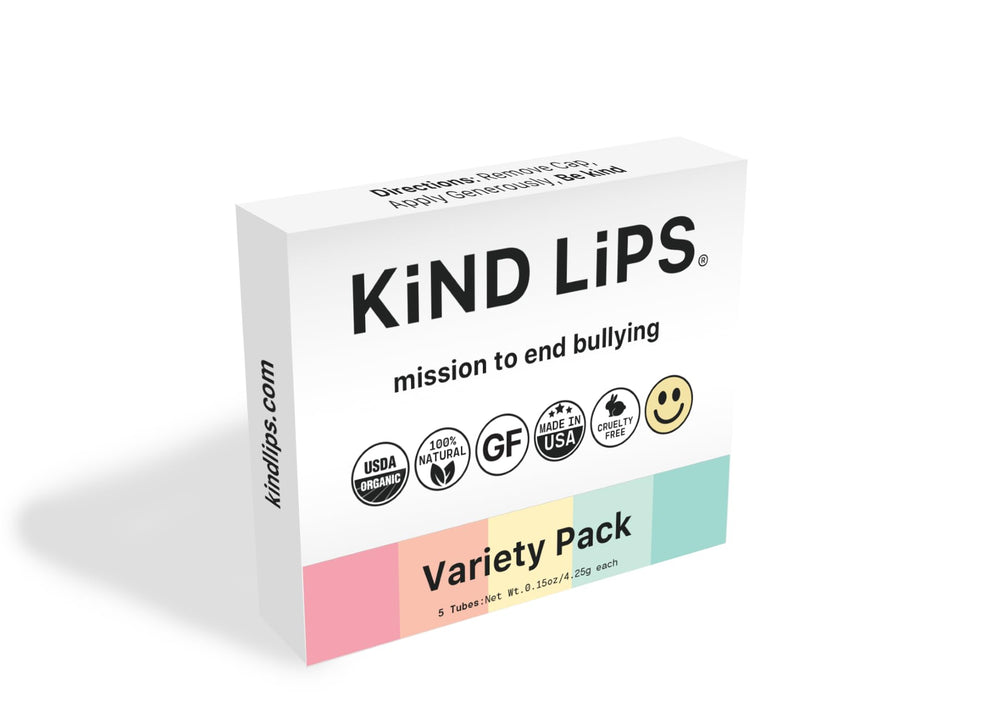 Kind Lips pack in a small gift box with ribbon, ready for gifting and care packages