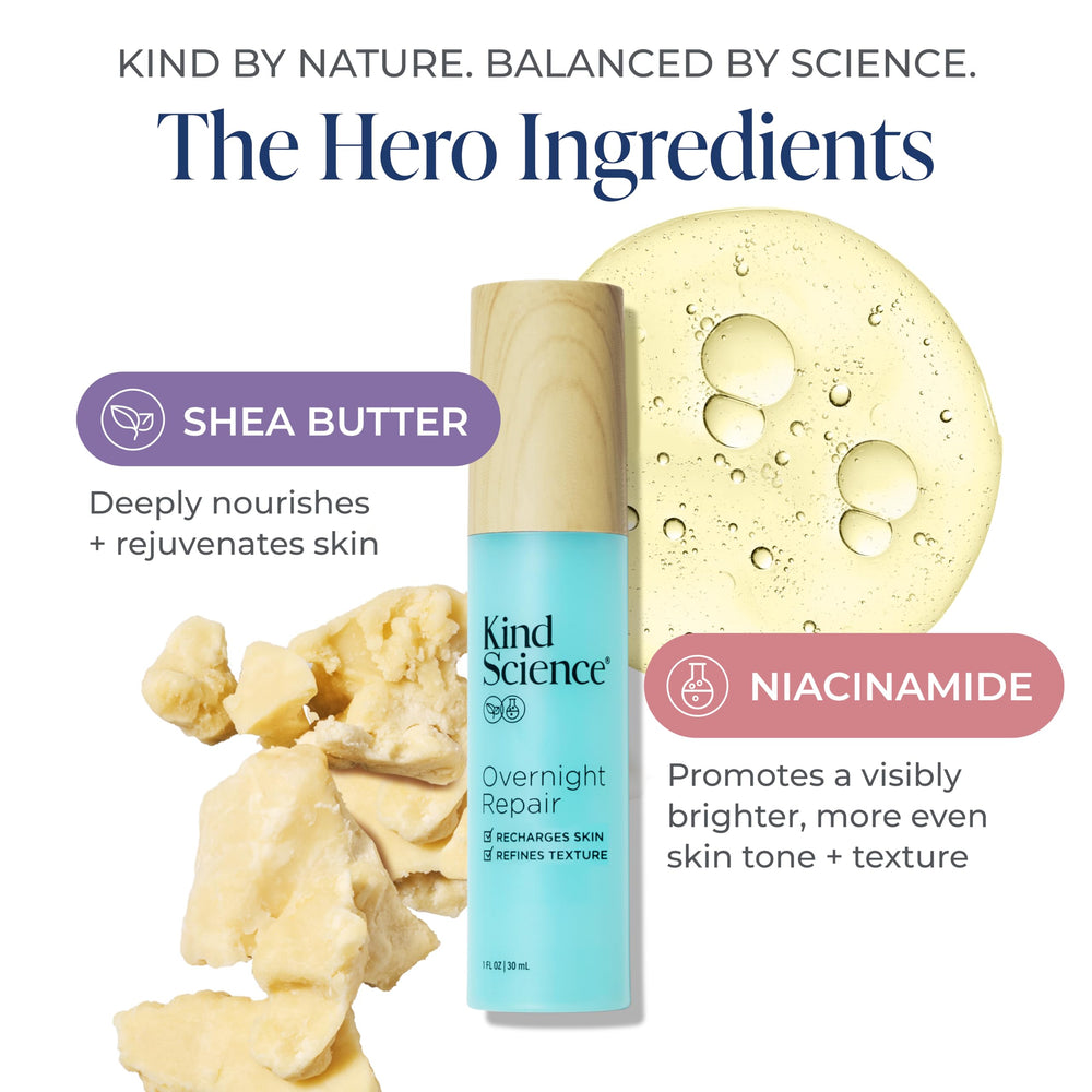 Kind Science shea butter on spoon illustrating nourishing barrier support