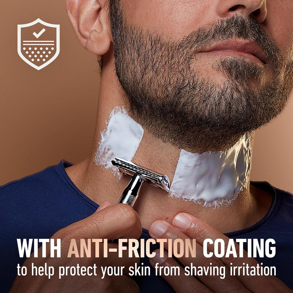 King C. Gillette razor head and blade detail for precise edging benefit