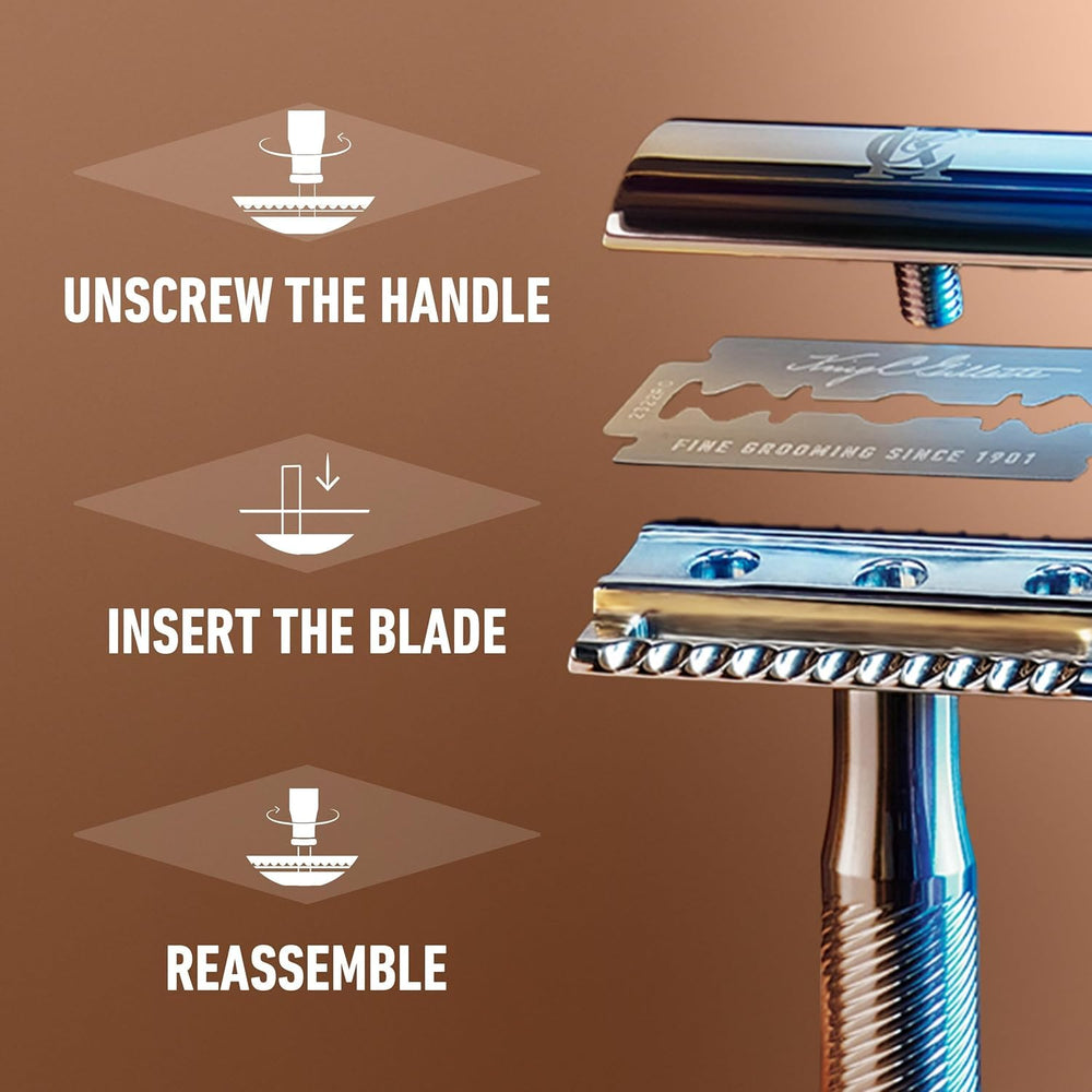 King C. Gillette razor held in hand demonstrating comfortable control