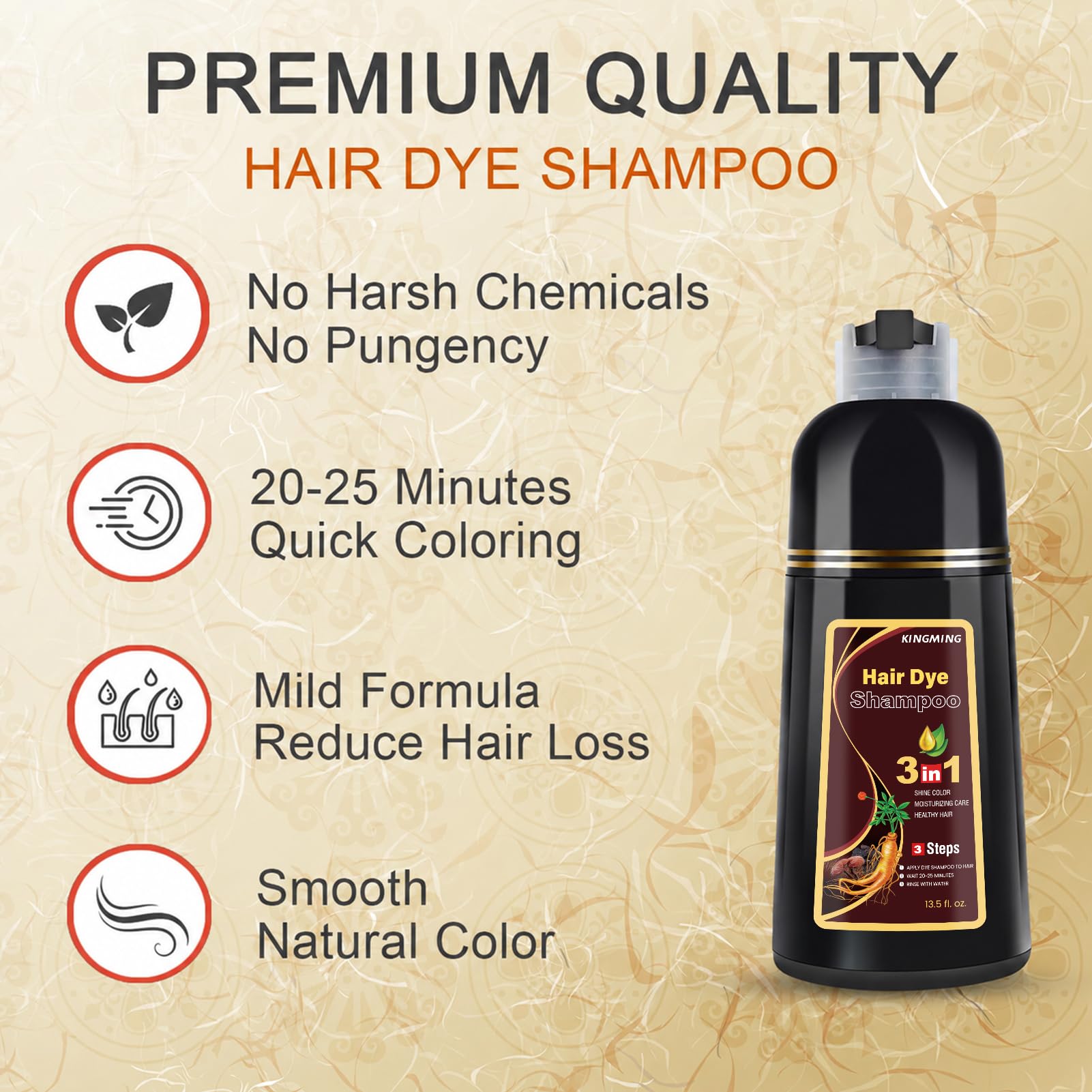 KINGMING applying shampoo to hair in hands demonstrating mess-free use
