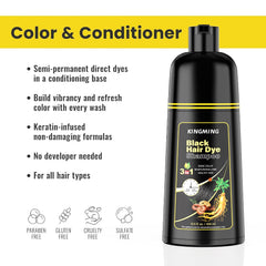 KINGMING shampoo creating lather with color molecules depositing