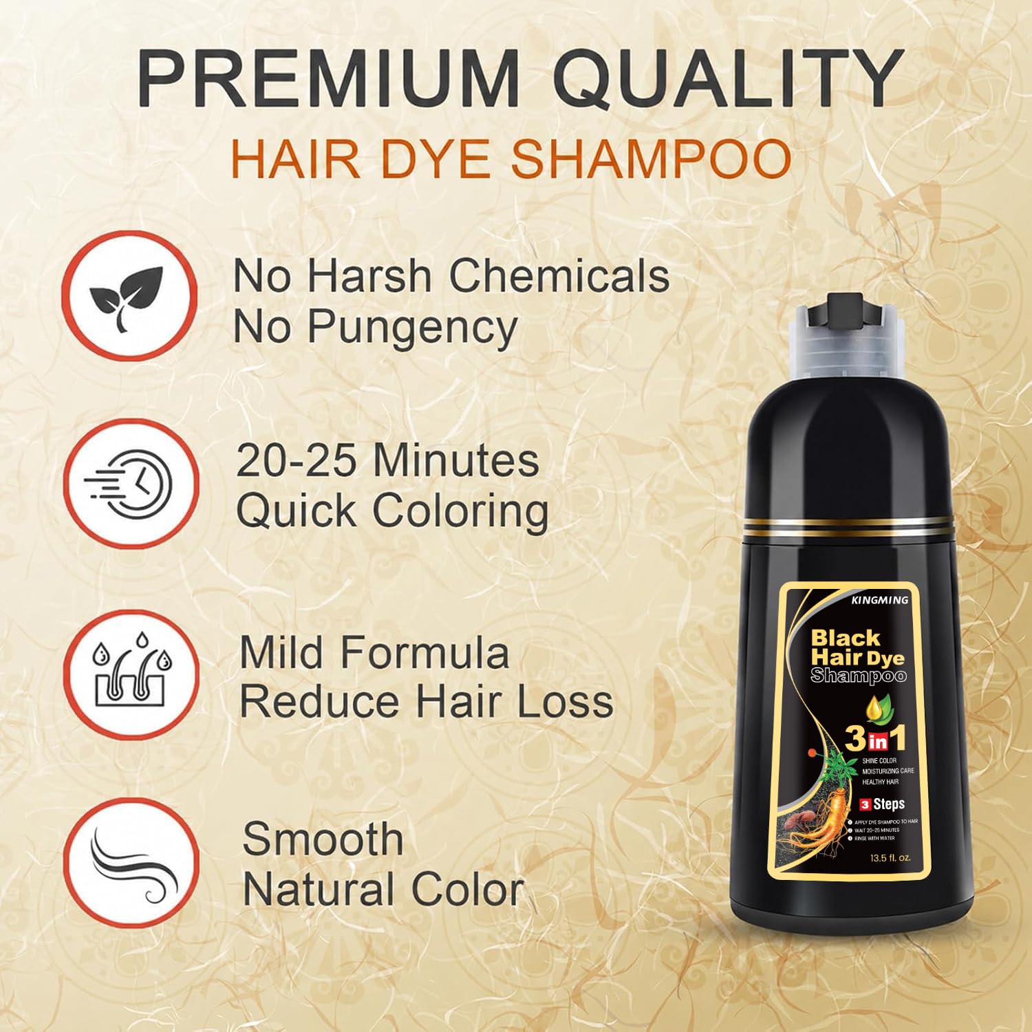 KINGMING shampoo foam texture demonstrating even pigment distribution