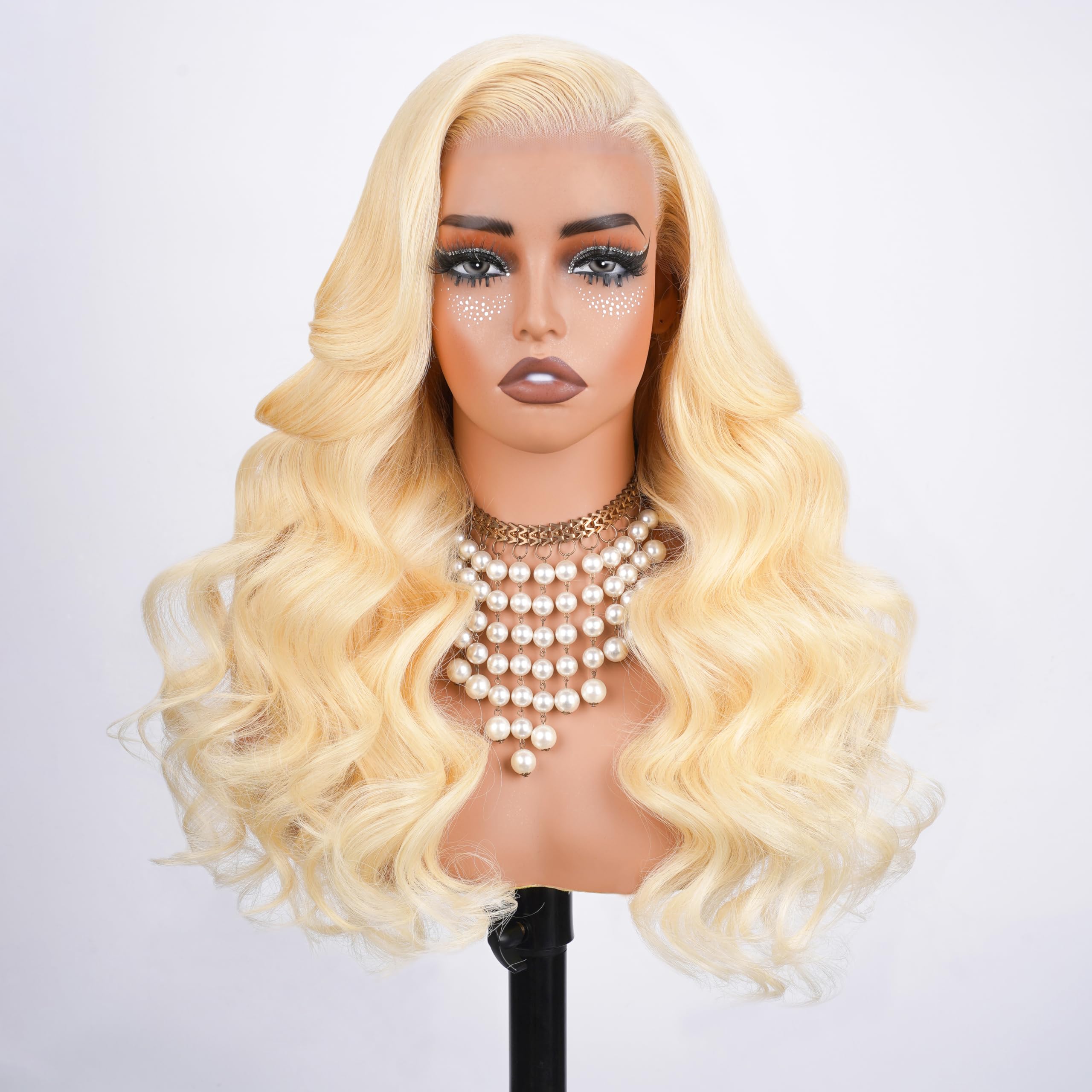 KingSup front view showing natural 13x6 hairline and full body wave benefit