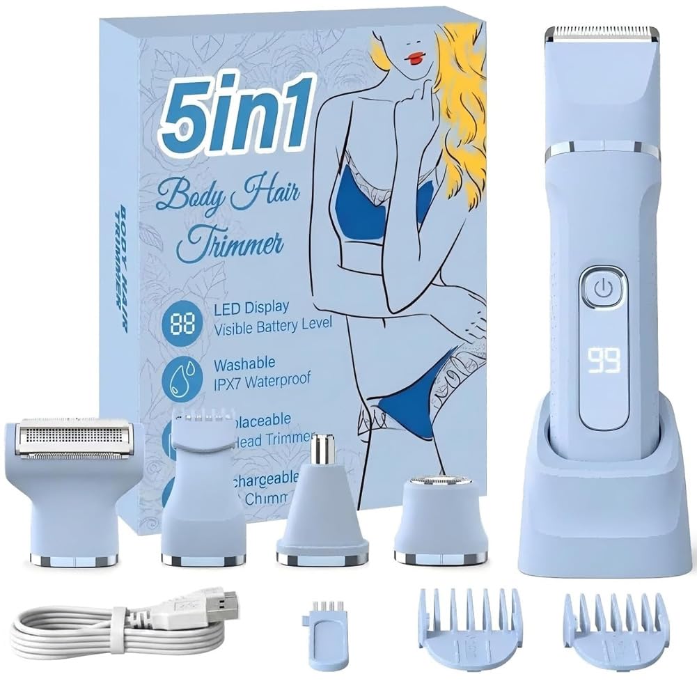 KINGTEE front view packaging showing full trimmer kit and benefits