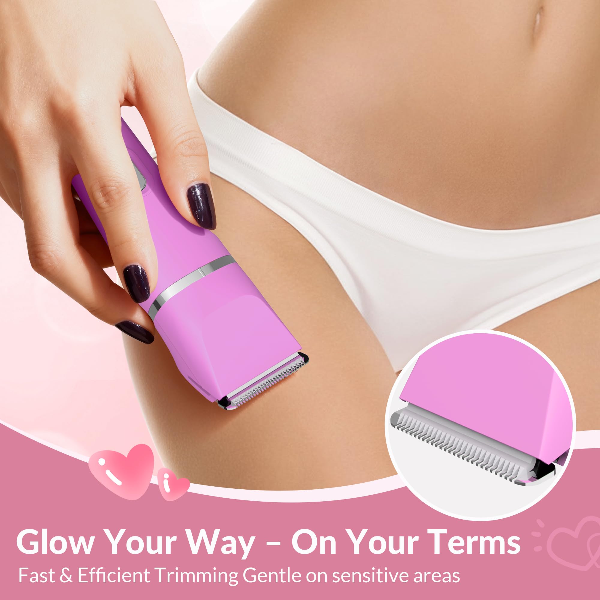 KINGTEE trimmer held in a hand showing compact size and travel-friendly benefit