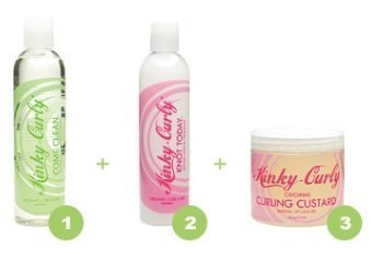 Kinky Curly bundle front packaging showing all three products for defined curls