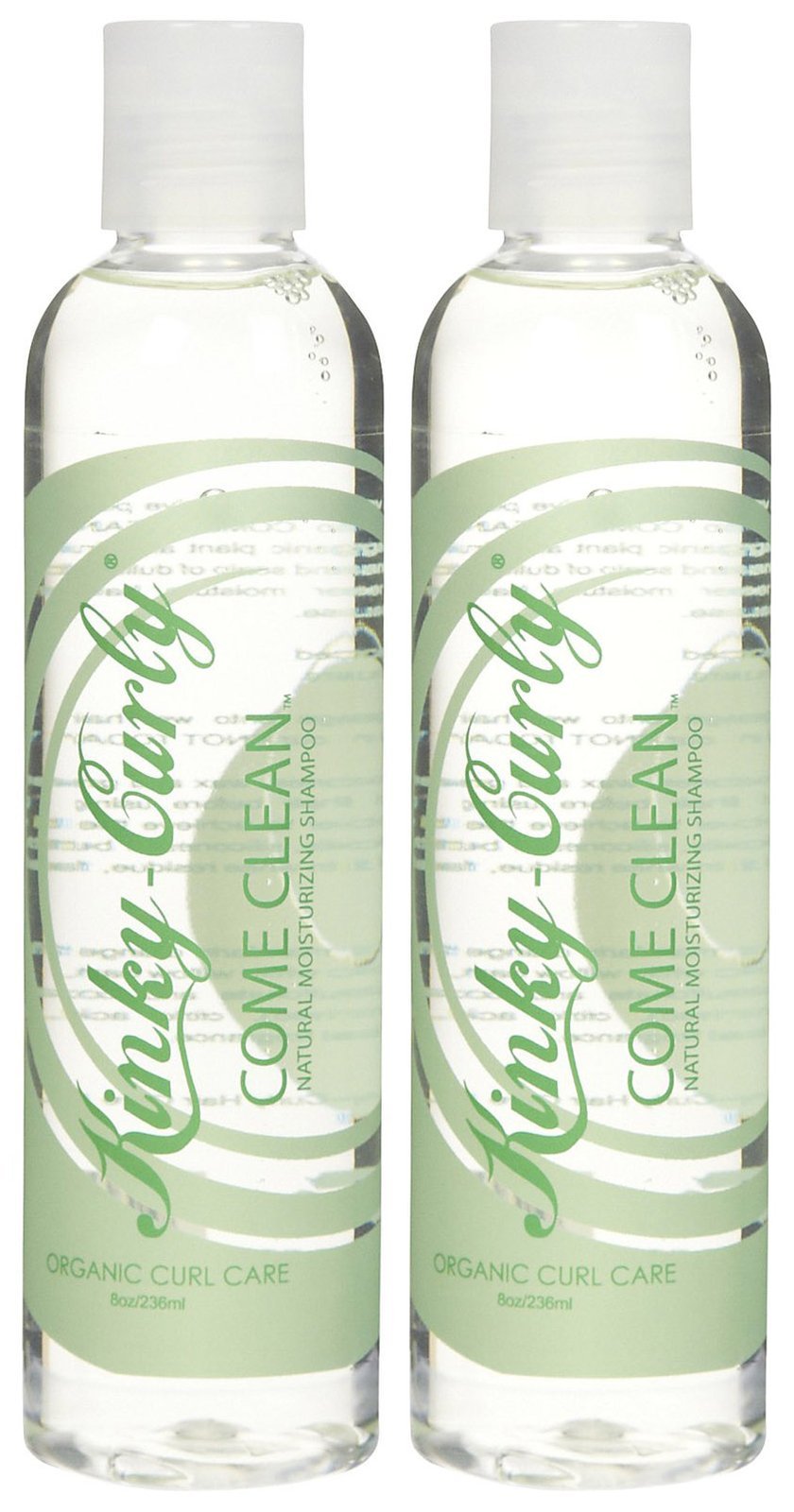 Kinky Curly front packaging showing bottles and clear labeling for travel-friendly cleansing