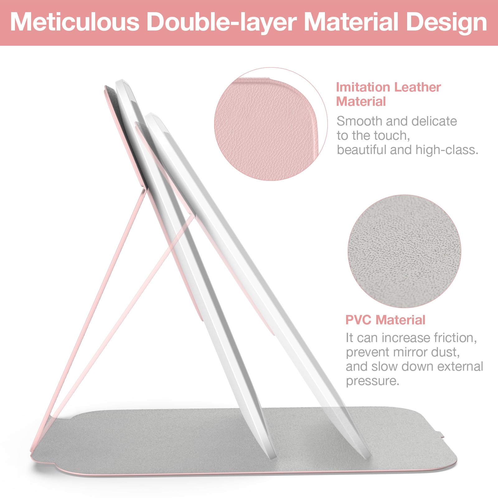 Kintion mirror angled to demonstrate 360° rotation and flexible positioning benefit
