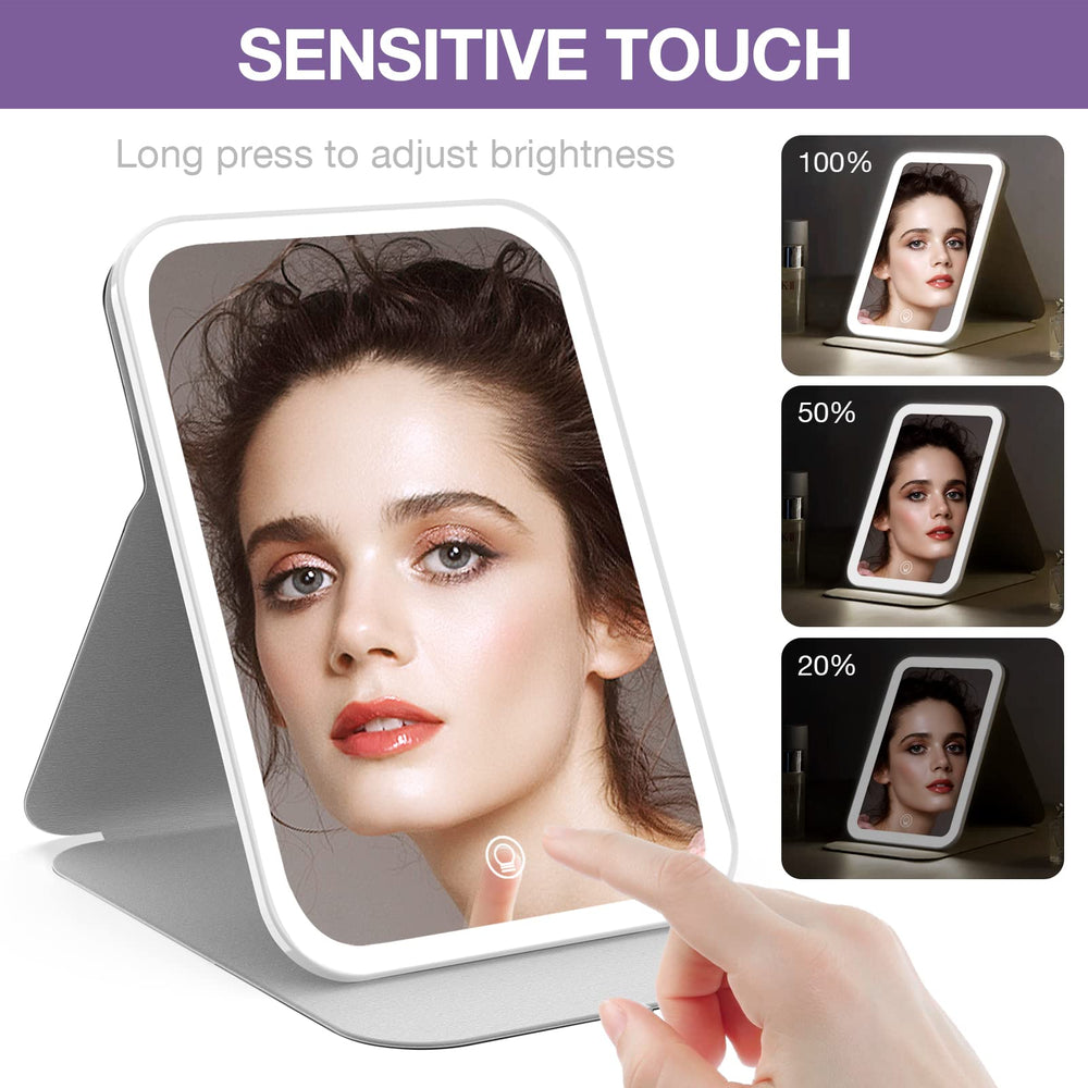 Kintion on vanity with makeup, consistent lighting for application benefit