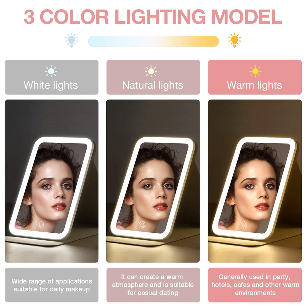 Kintion mirror held in hand to show scale and convenient handbag-friendly benefit