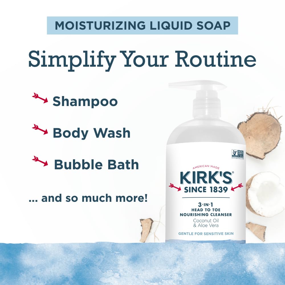 Kirk's creamy foam close-up showing rich lather for gentle cleanse