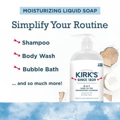 Kirk's creamy foam close-up showing rich lather for gentle cleanse