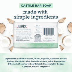 Kirk's close-up of bar texture highlighting gentle coconut oil cleansing