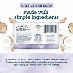 Kirk's close-up soap texture highlighting smooth coconut-oil bar benefit: gentle moisturizing feel