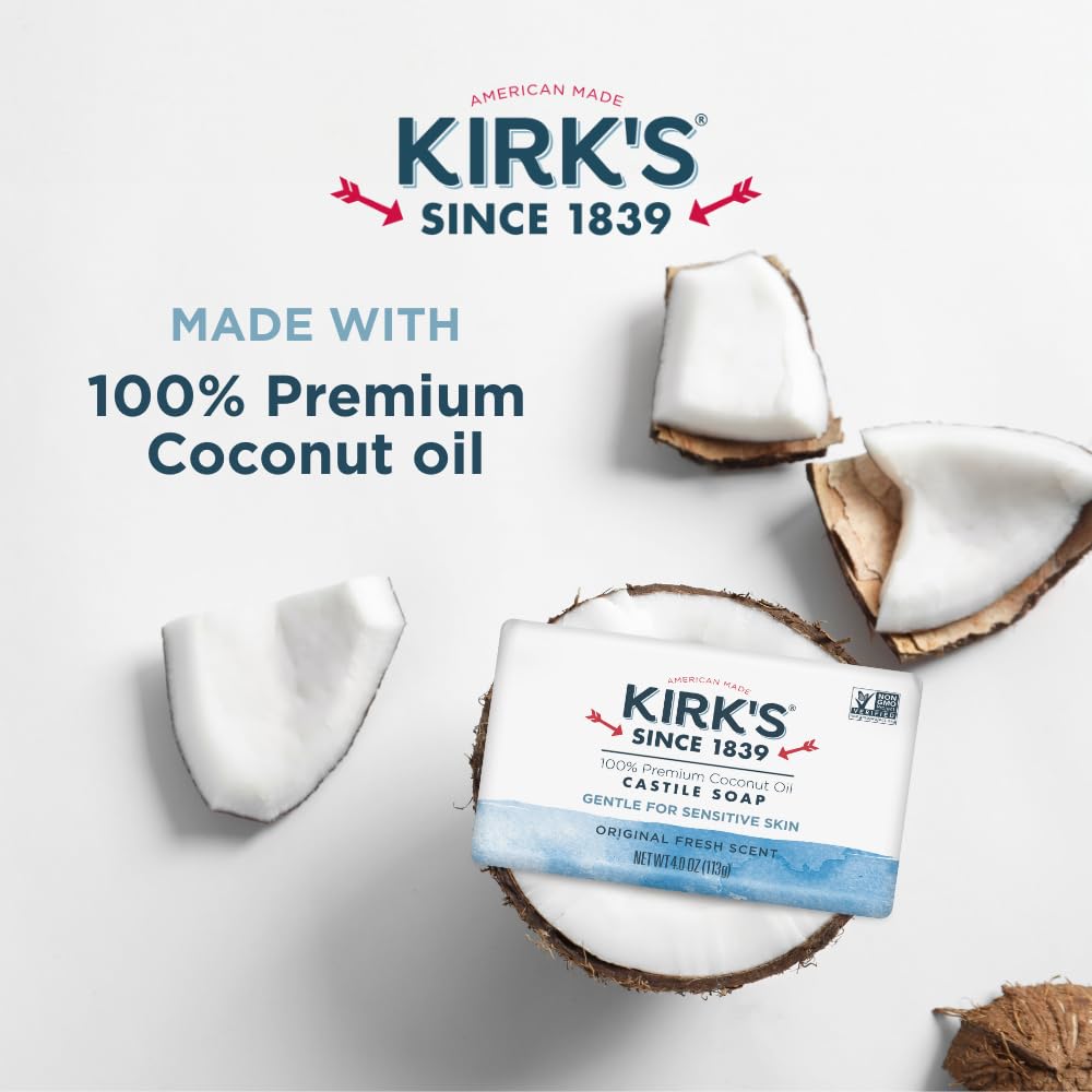 Kirk's bar held in hand for scale highlighting compact 4 oz size and travel convenience