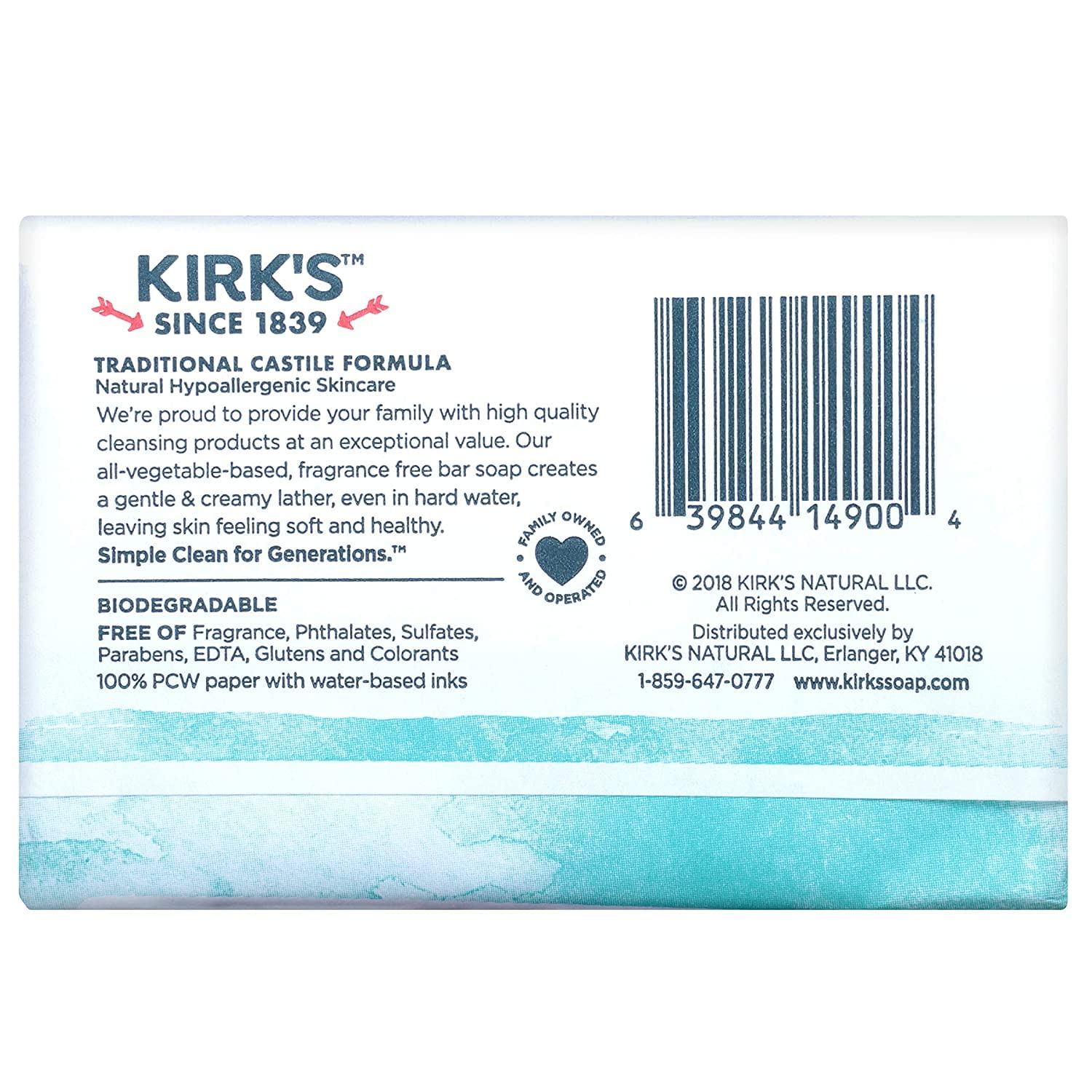 Kirk's single 4oz bar top view displaying compact shape and easy handling benefit