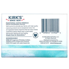 Kirk's single 4oz bar top view displaying compact shape and easy handling benefit