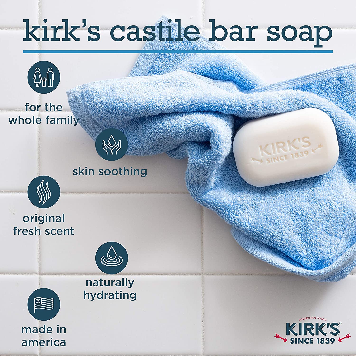 Kirk's close-up of soap texture highlighting smooth lather potential benefit