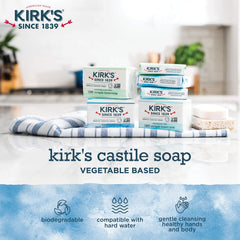 Kirk's soap lather on hand demonstrating gentle cleansing foam