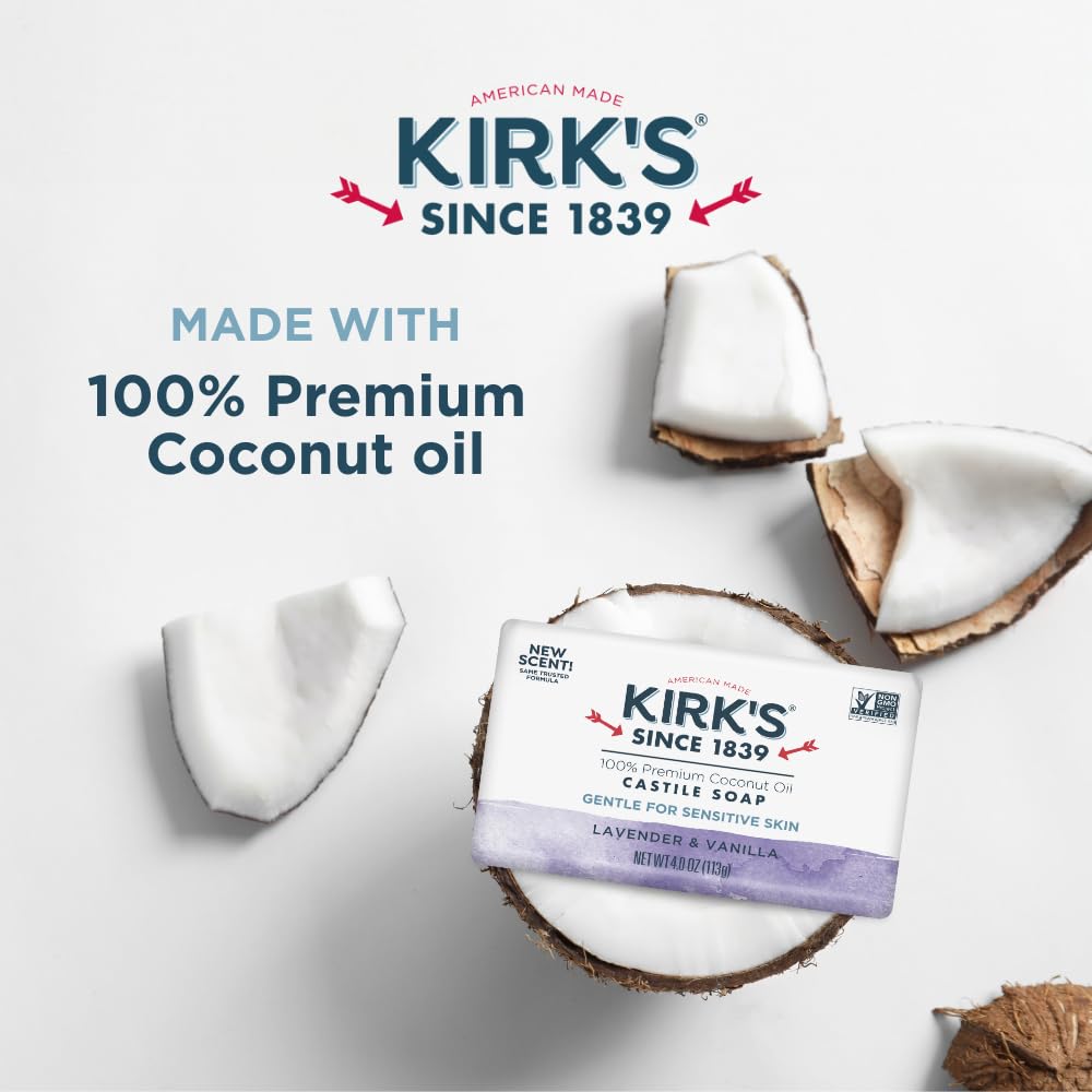 Kirk's lather in hand demonstrating rich suds benefit: effective cleansing without harshness