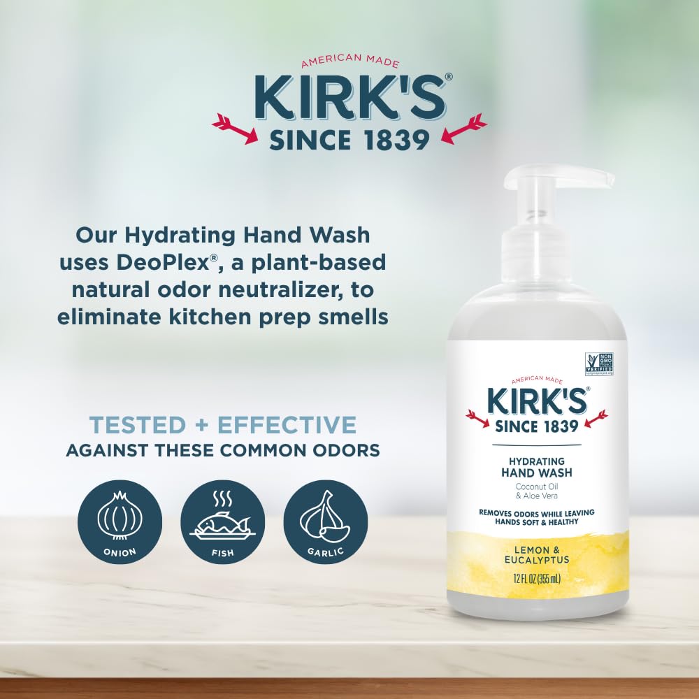 Kirk's creamy lather texture from coconut oil for hydrated, soft hands