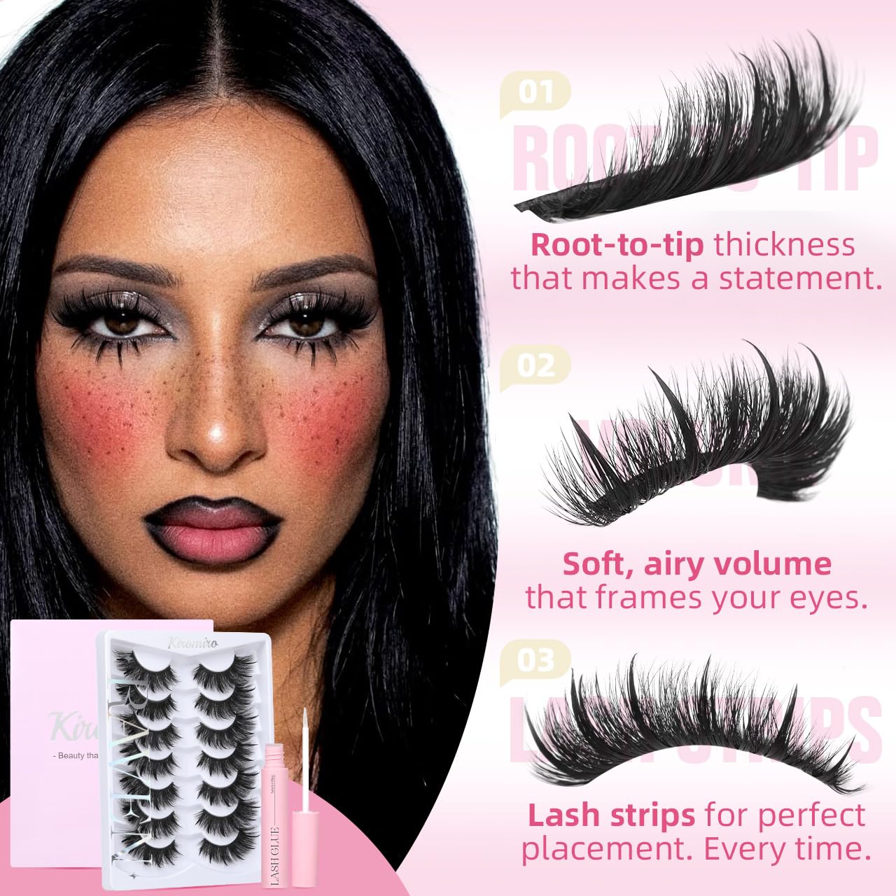 Kiromiro flexible lash band closeup demonstrating comfortable fit