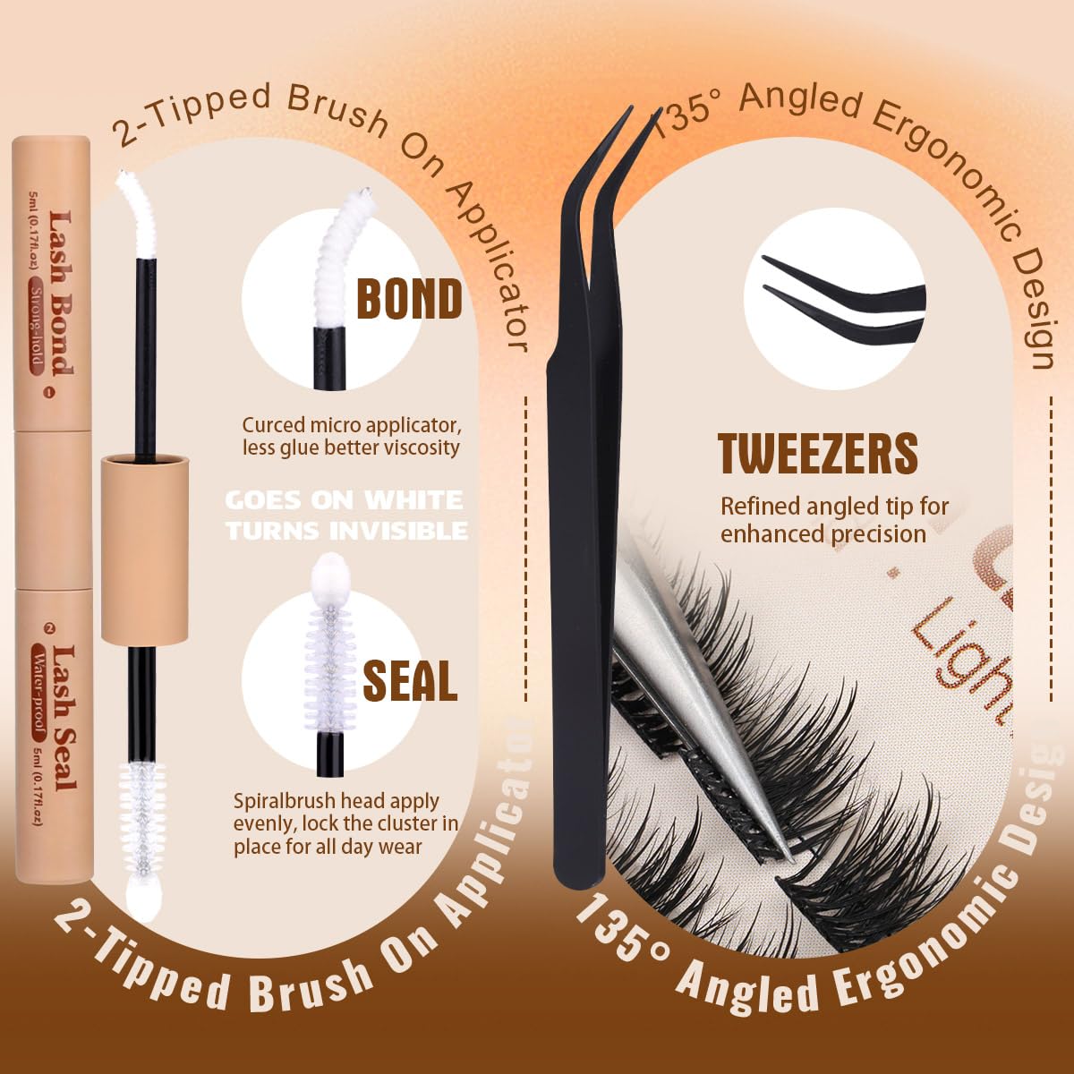 Kiromiro clear bond and seal bottles showing invisible finish and hold