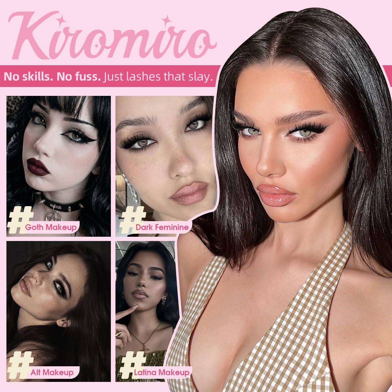 Kiromiro lashes held in hand showing 20mm length and size scale