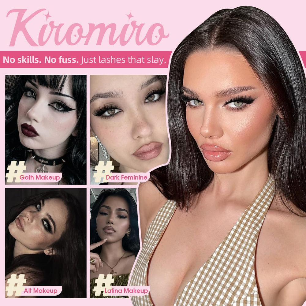 Kiromiro lashes held in hand showing 20mm length and size scale