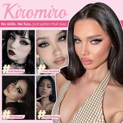 Kiromiro lashes held in hand showing 20mm length and size scale
