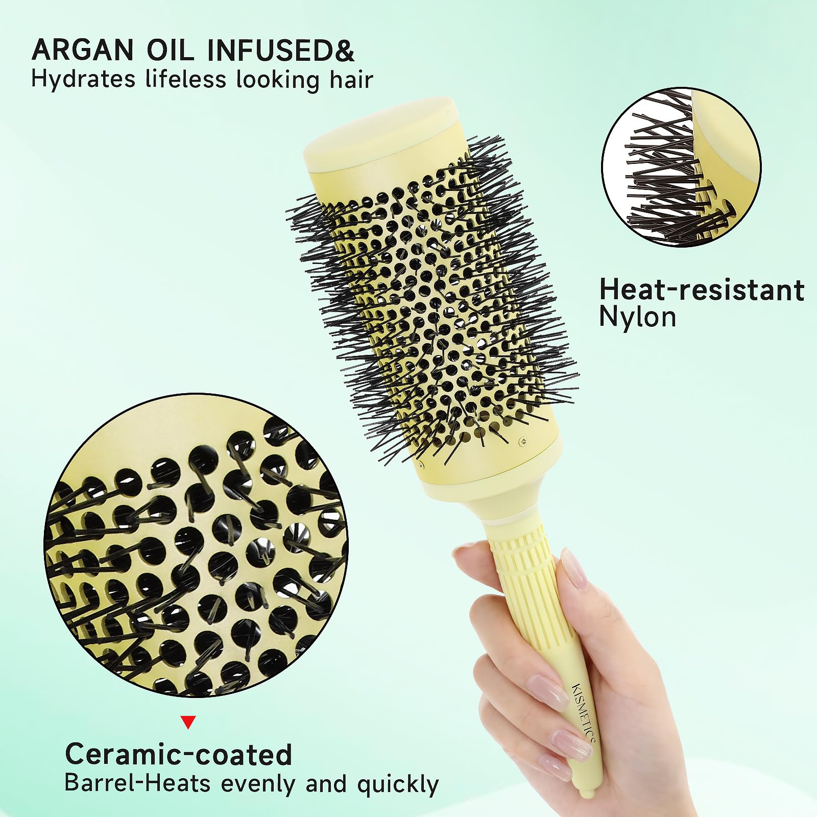 KISMETICS bristles with argan oil infusion offering smoother slip and reduced frizz