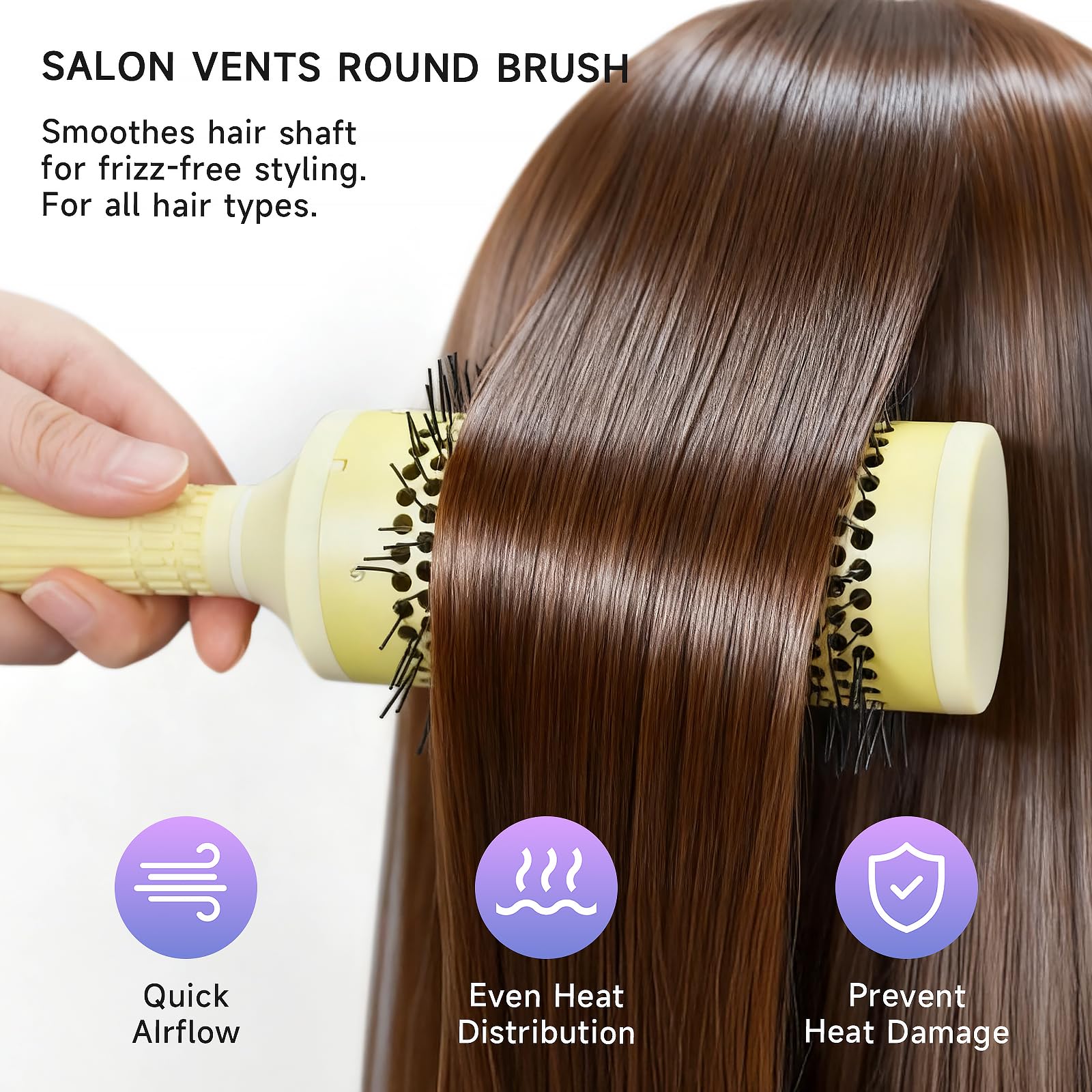 KISMETICS brush in use lifting roots during blow-dry for instant volume