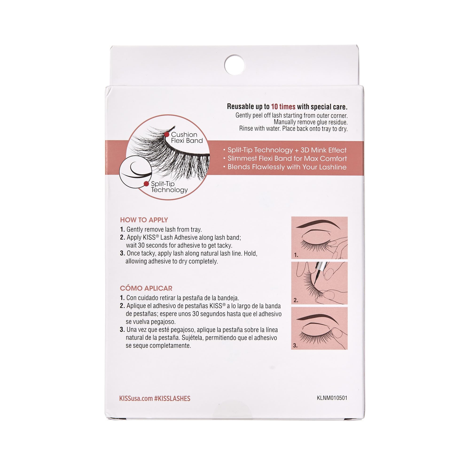 KISS side profile worn lashes showing lift without heavy feel