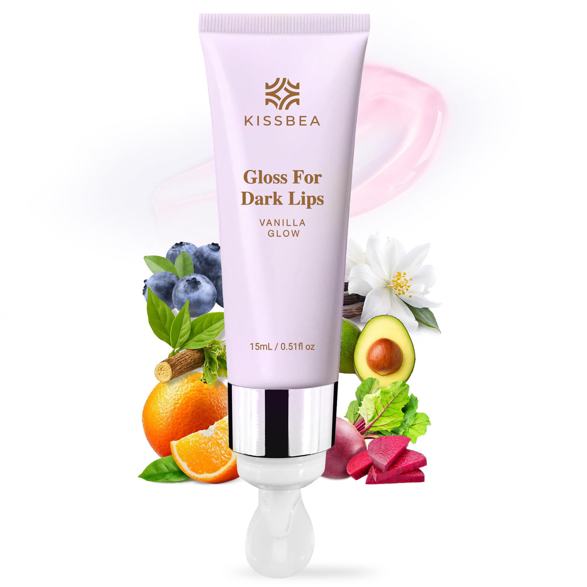 Kissbea front bottle showing compact 15 mL and product design for travel