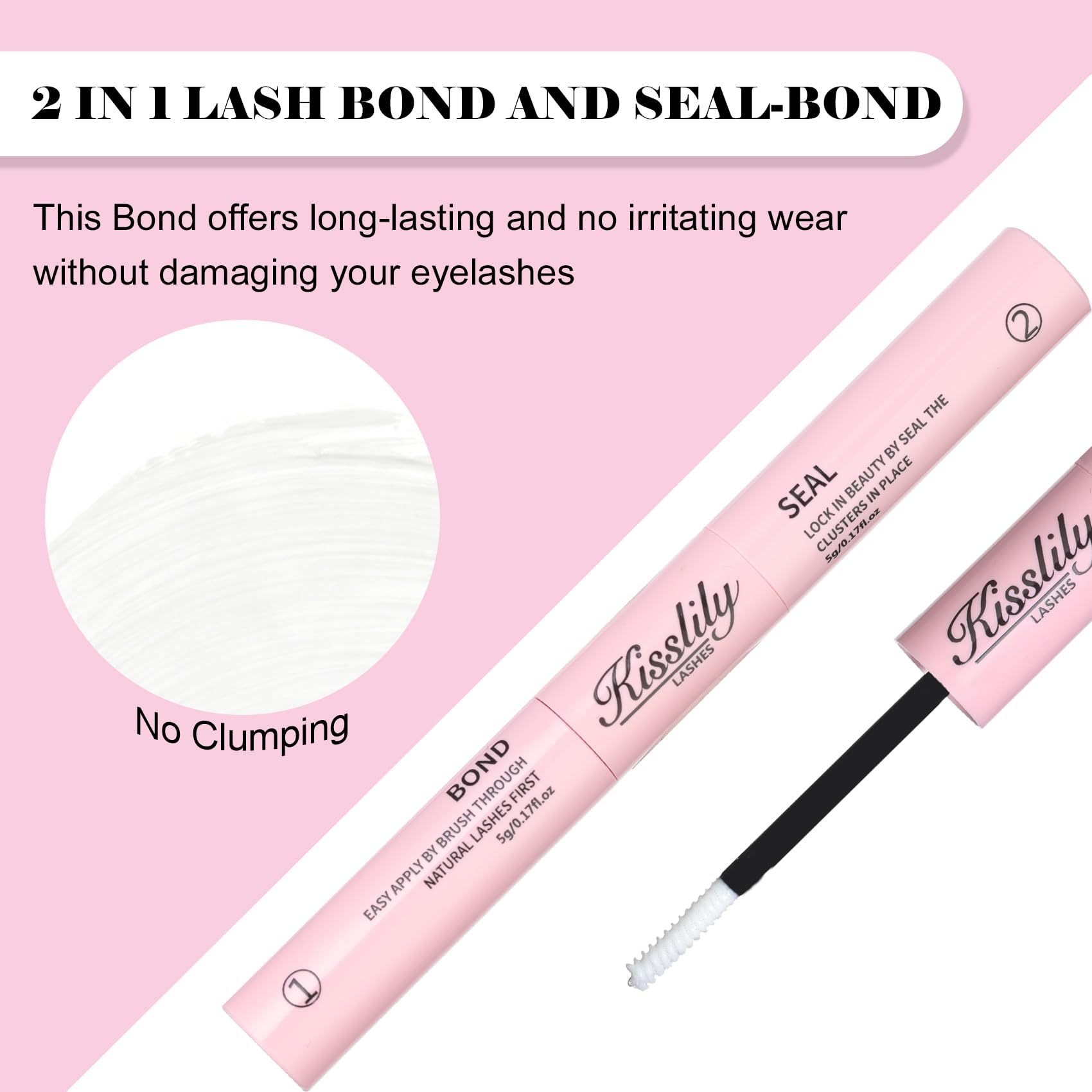 Kisslily spiral brush close-up applying glue evenly for clump-free, controlled placement