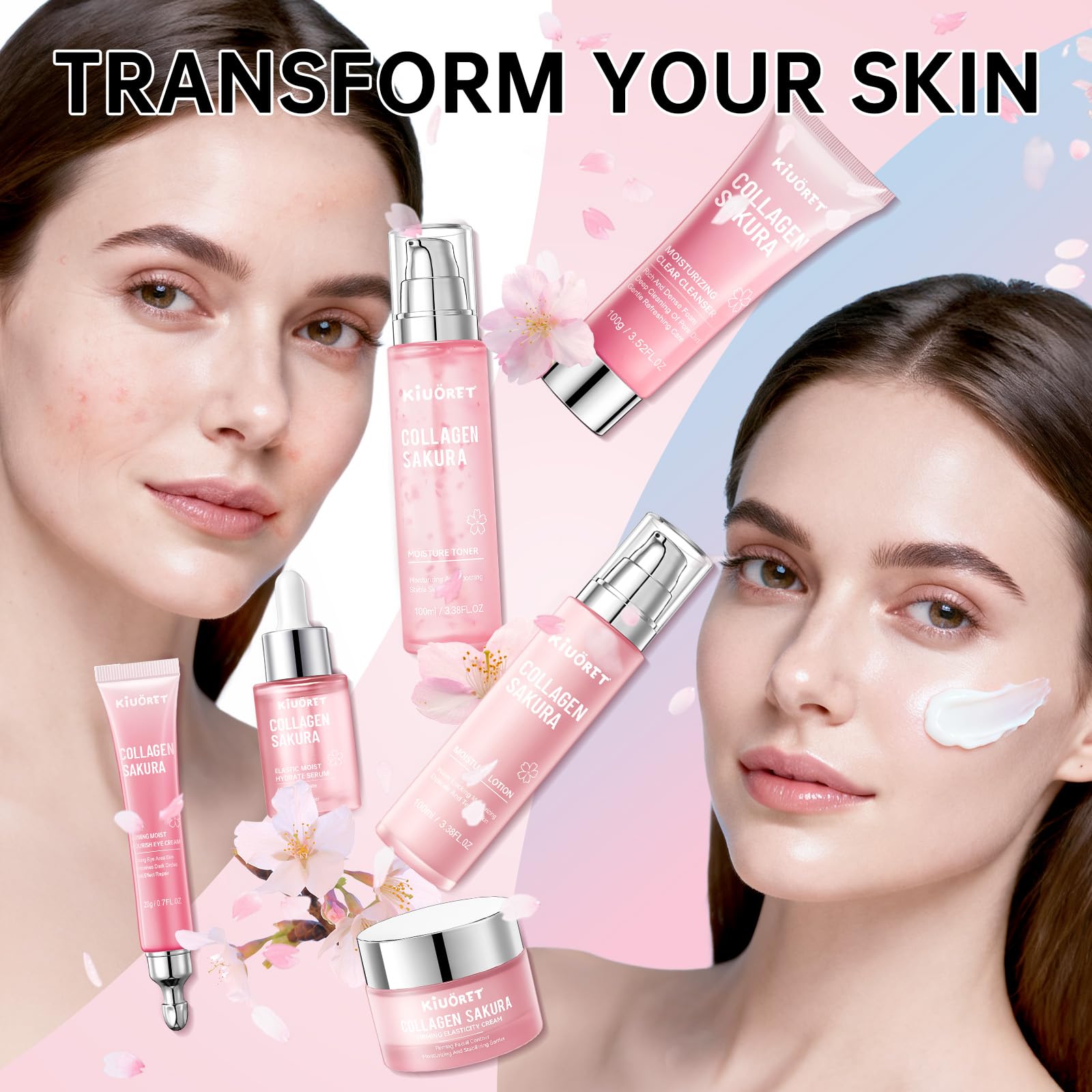 KIUORET eye cream tube applying small amount for delicate eye hydration