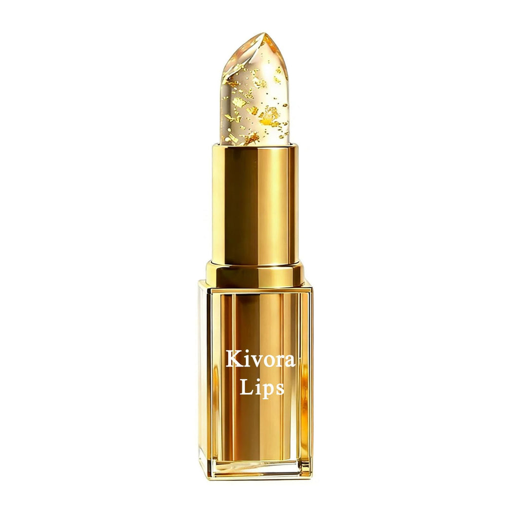 Kivora Lips gold case front showing elegant design and portability