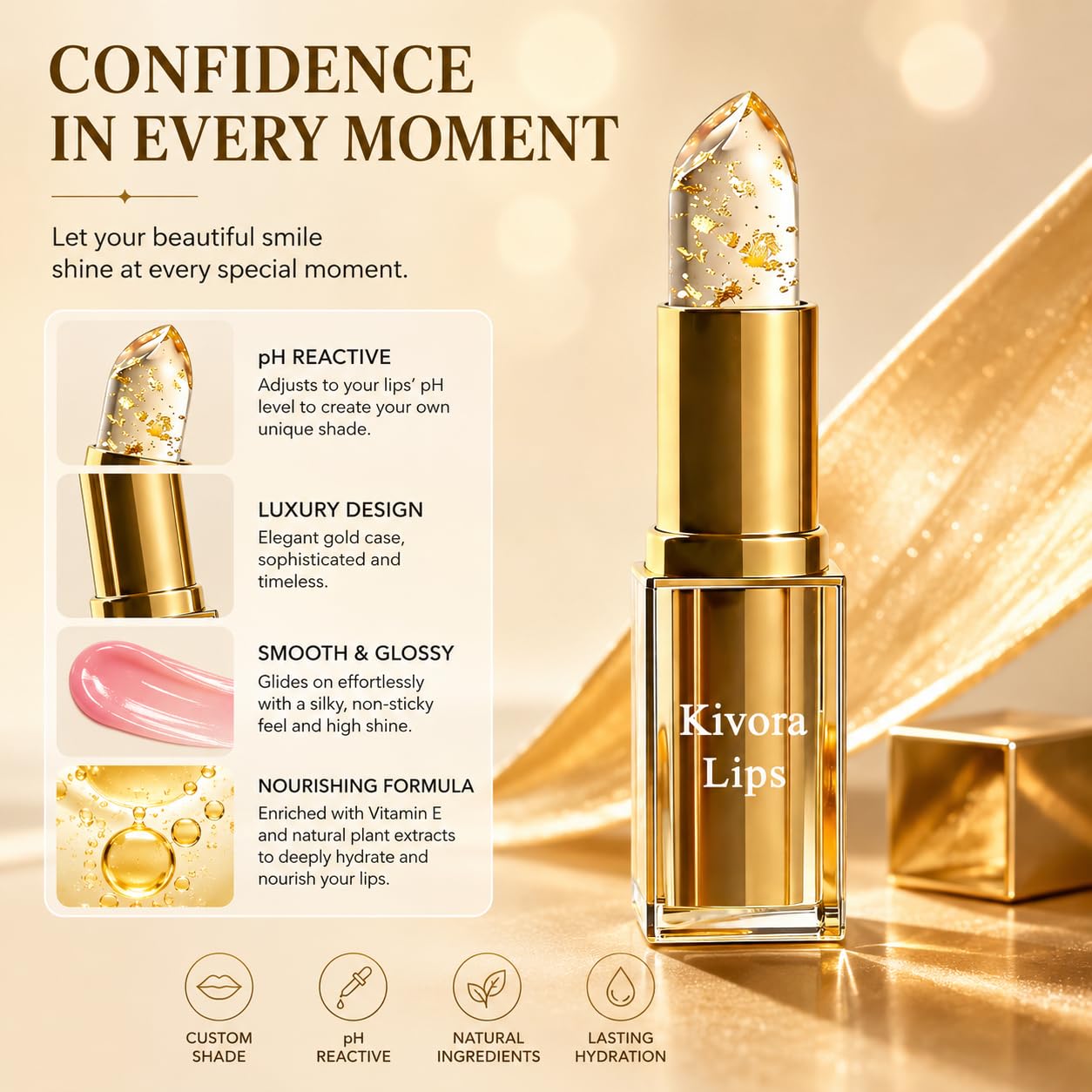 Kivora Lips in a purse lifestyle shot conveying luxury convenience