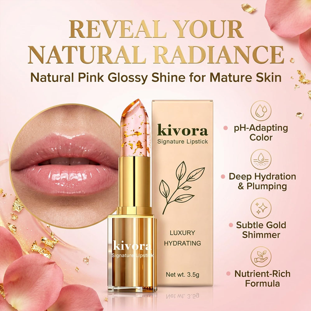 Kivora Lipstick next to common items showing compact size and travel-friendly portability