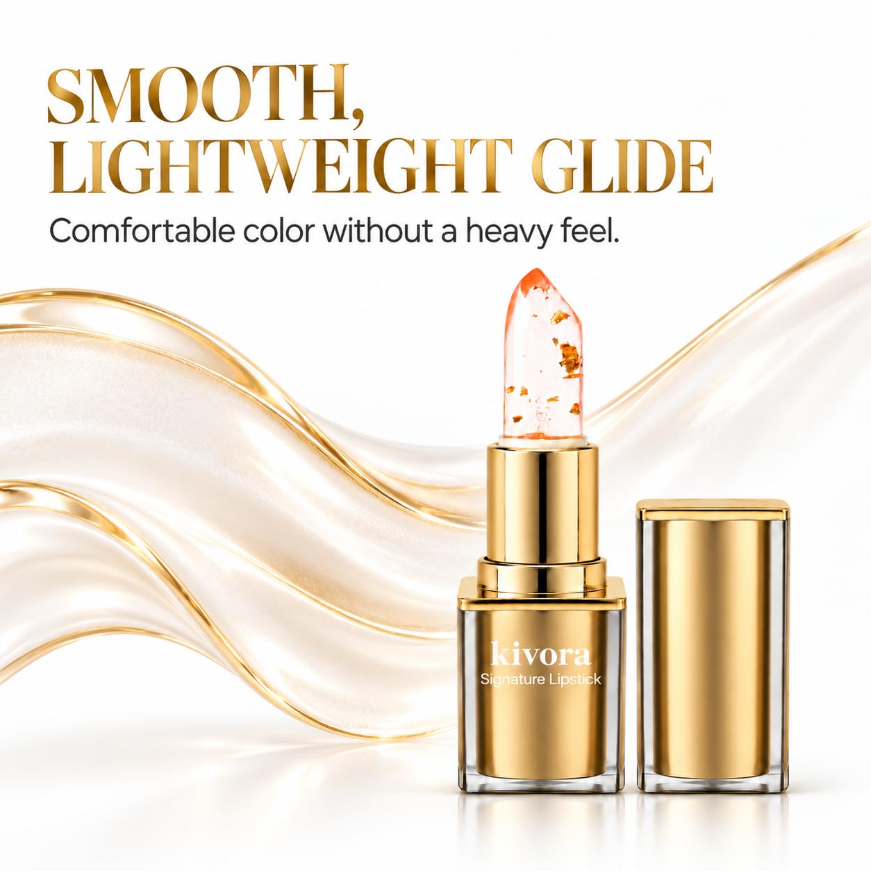 kivora texture close-up showing clear, non-sticky formula for hydration