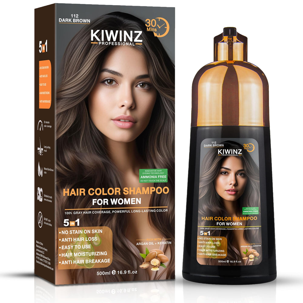 Kiwinz Professional front packaging showing dark brown shade and benefits