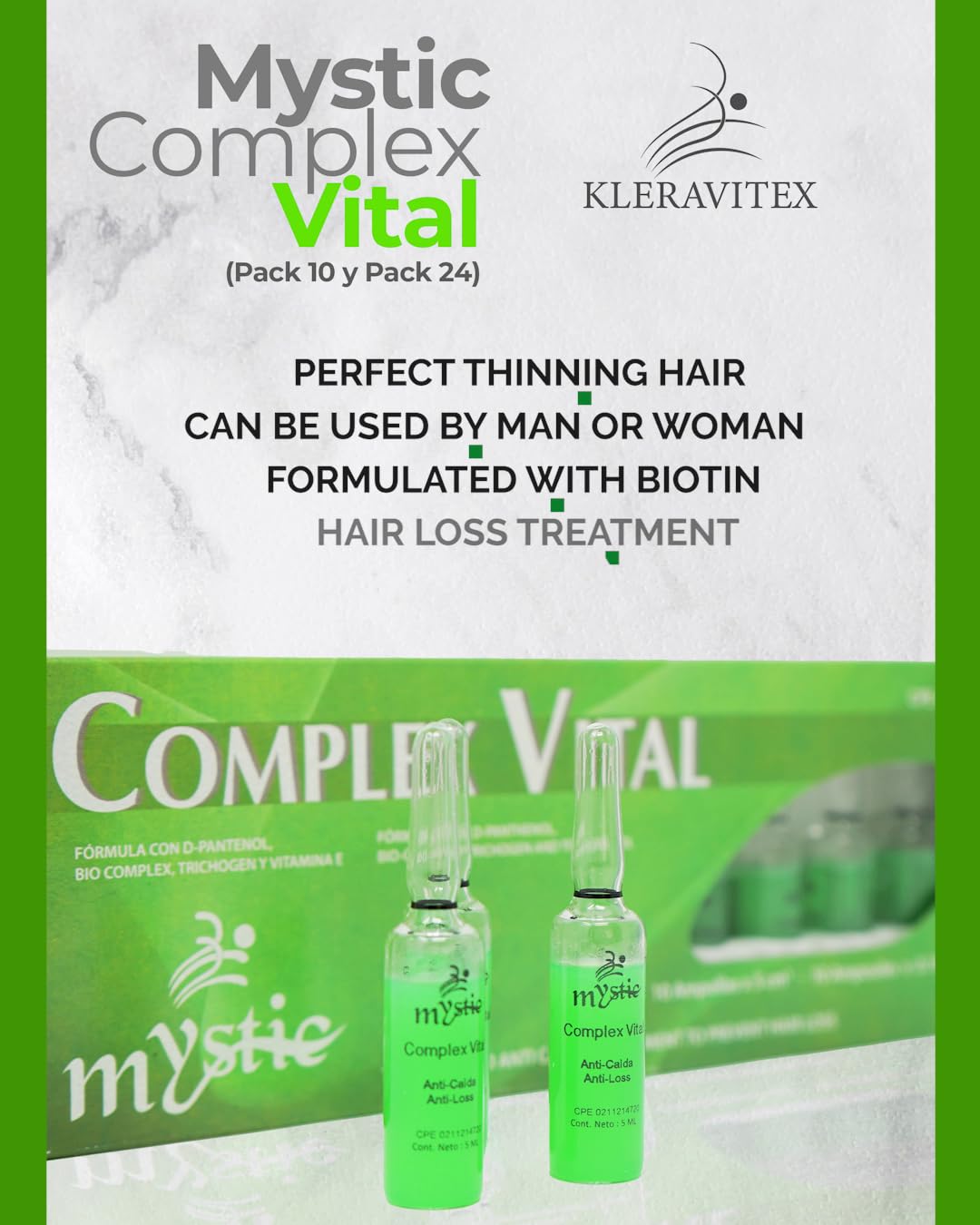 Kleravitex applying ampoule to scalp to deliver nutrients and reduce breakage