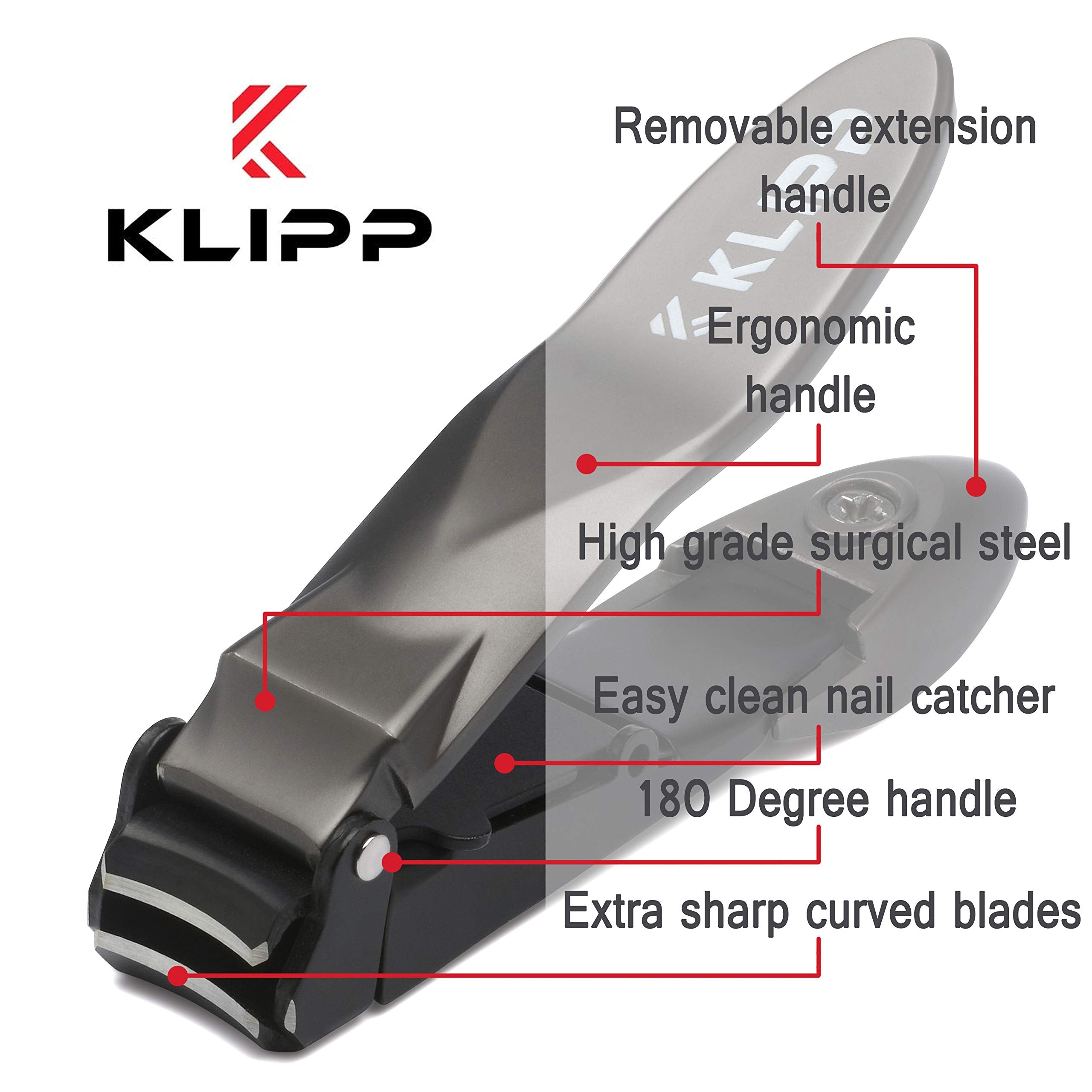 KLIPP trimming a toenail illustrating powerful cut and neat collection