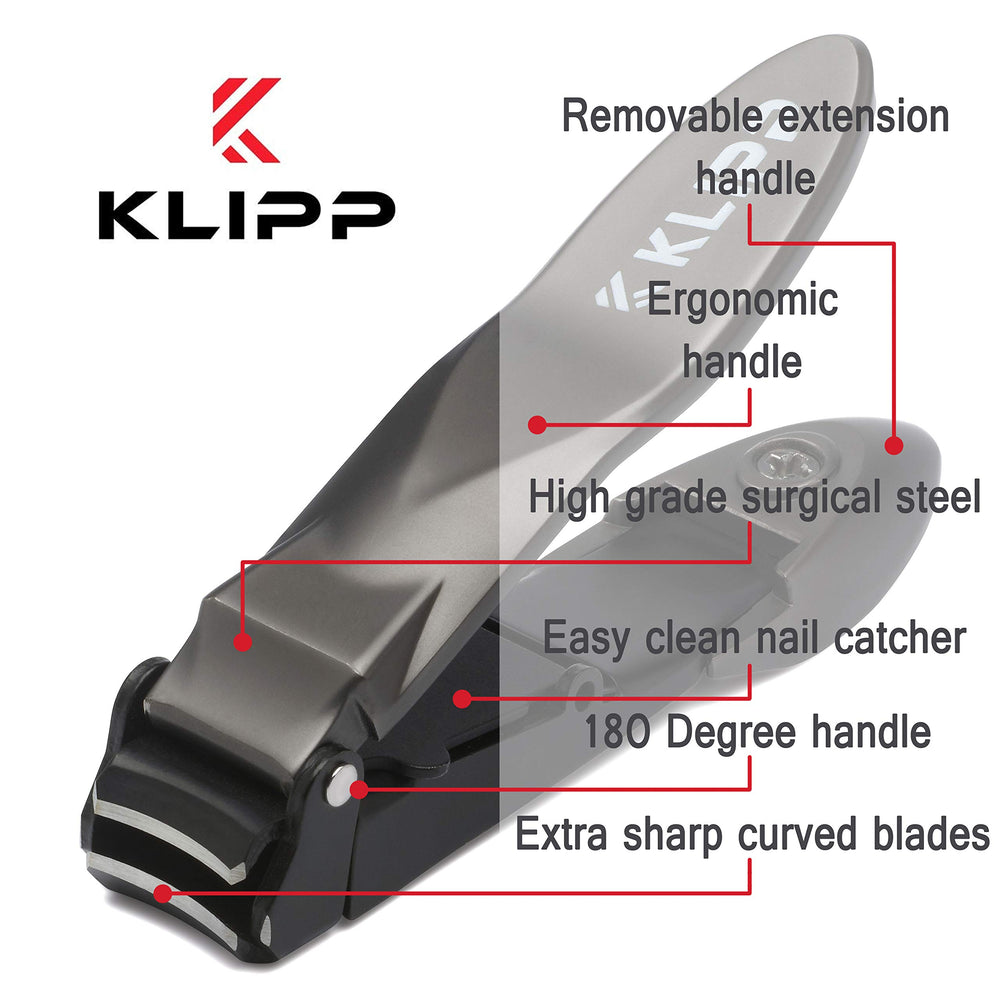 KLIPP trimming a toenail illustrating powerful cut and neat collection