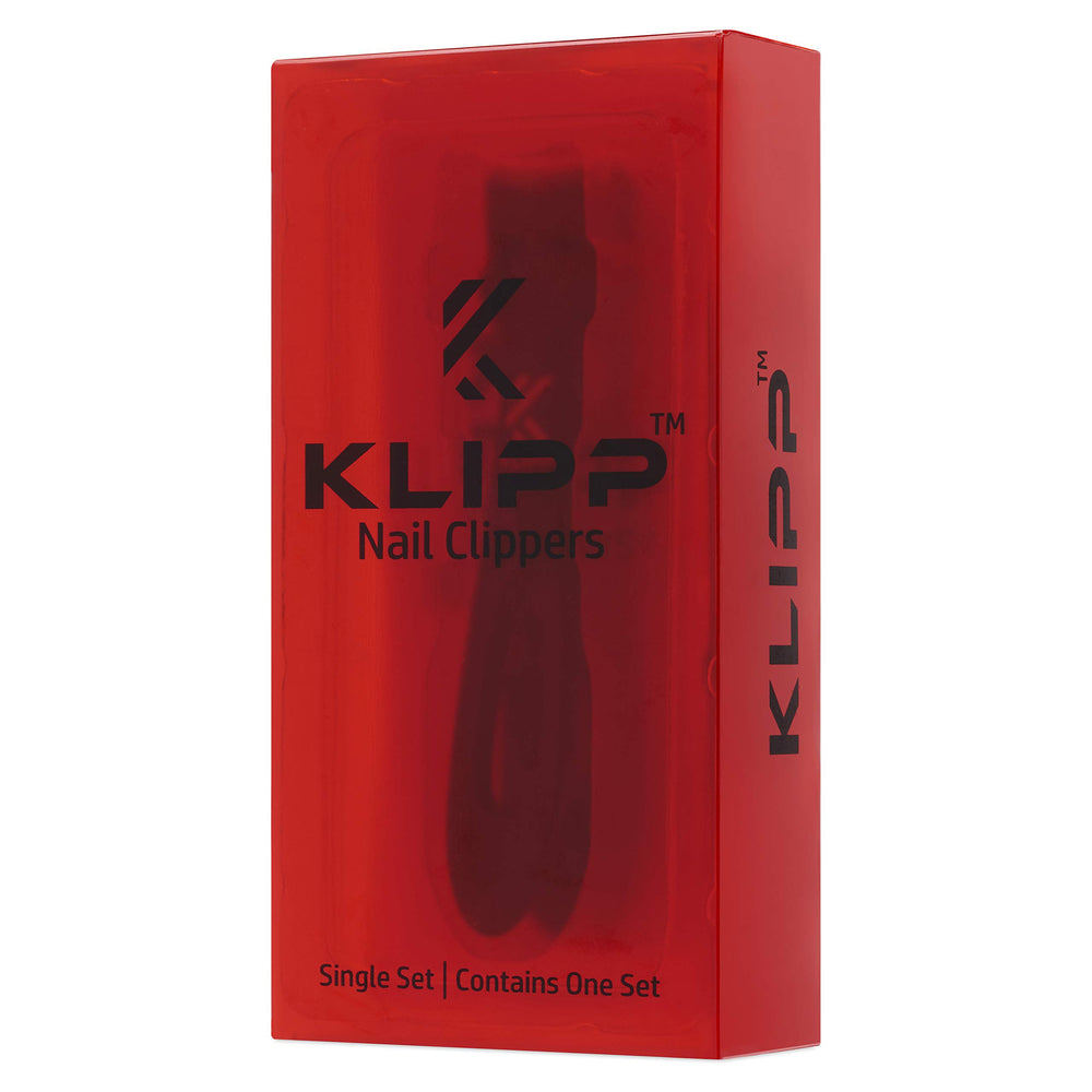 KLIPP lifestyle image of a senior using clipper showing safer at-home nail care benefit