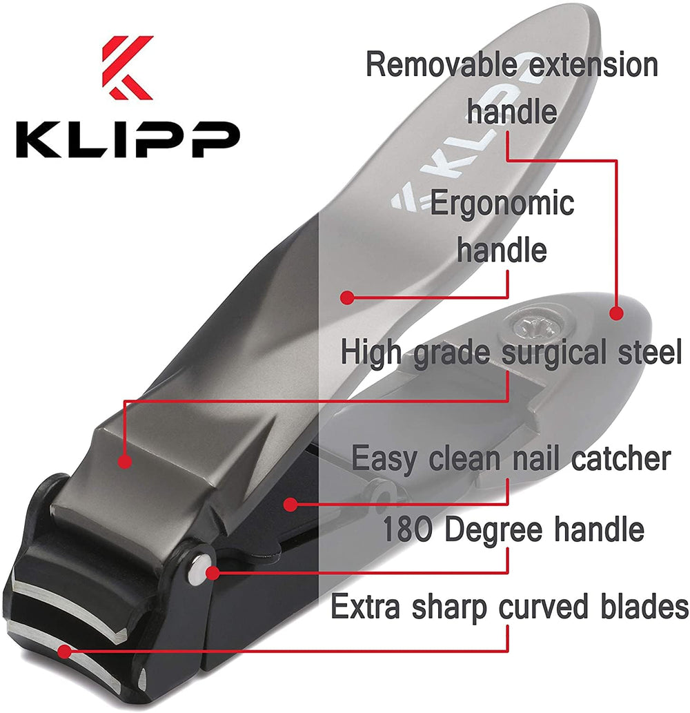 KLIPP size comparison next to a coin showing compact travel-friendly benefit