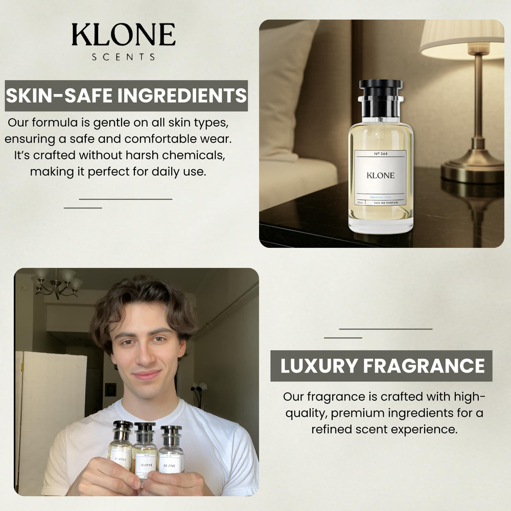 Klone label close-up showing fragrance name and designer-inspired composition quality